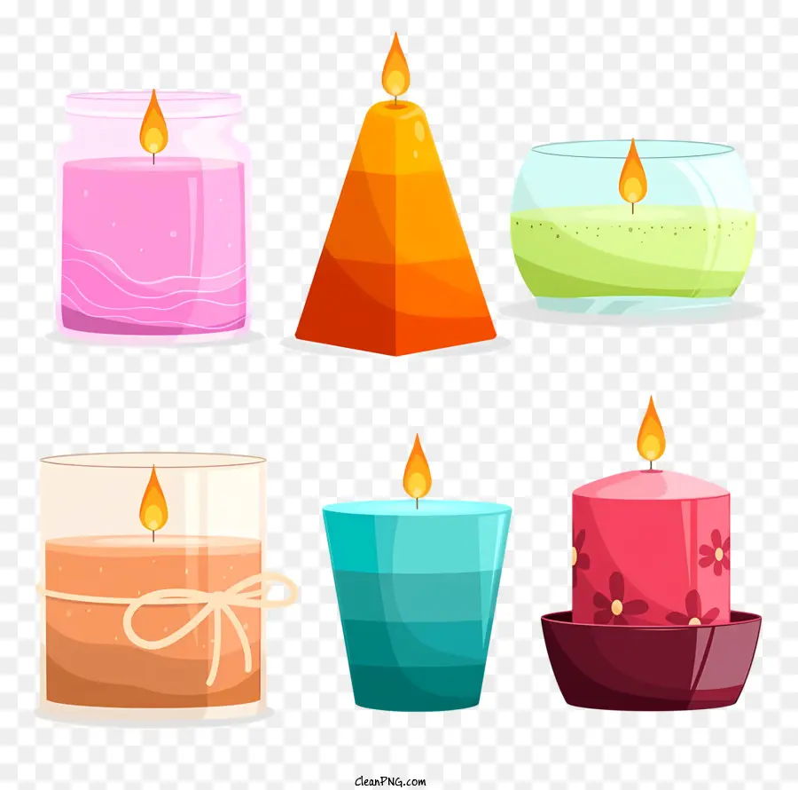 nến nến nến ngọn lửa hình nón nến hình nến - Nhiều loại nến đầy màu sắc với một loại hình nón
