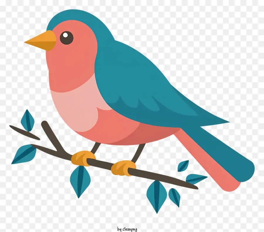 kleiner vogel sitzender Zweigschnabel rosa Körper - Rosa Vogel mit blauem Kopf am Zweig