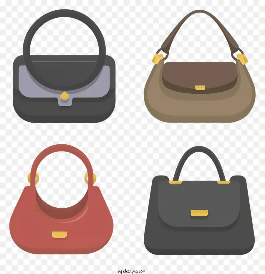 borse in cuoio in pelle borsetta canvas borsetta marrone - Quattro diverse borse di vari materiali e stili