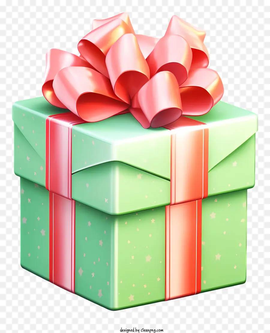 Hộp quà màu xanh lá cây Màu hồng Bow Bow Quà tặng ý tưởng quà tặng Ribbon Ribbon - Hộp quà tặng màu xanh lá cây với nơ hồng và ruy băng
