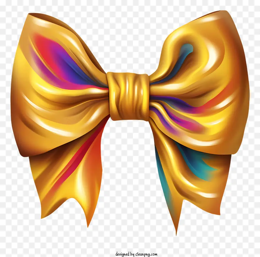 l'arco del nastro - Bow Gold con tessuto multicolore, nastro, aspetto presente