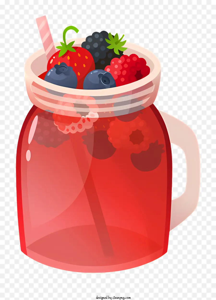 Mason Jar Berry trái cây Mason Jar Berry hỗn hợp hỗn hợp quả mâm xôi - Bình Mason với quả mọng hỗn hợp và dâu tây