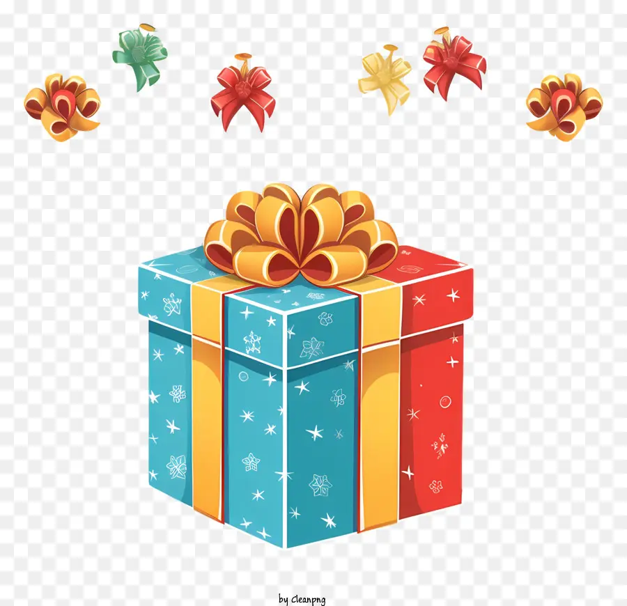 Geschenkbox - Bunte Geschenkbox mit Bändern und Dekorationen