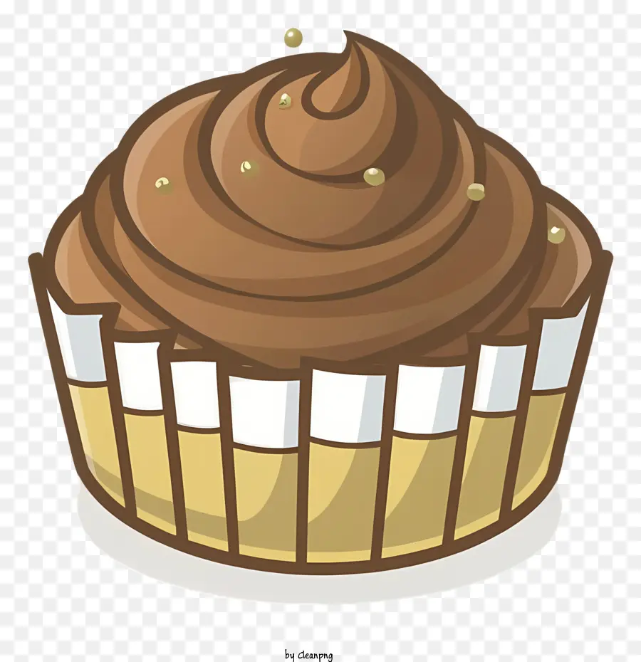Streusel - Cartoon Cupcake mit Schokoladenglasur und Streusel