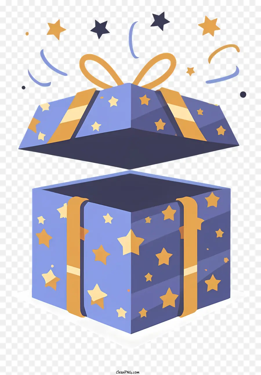 scatola regalo - Scatola regalo chiusa con nastro dorato e stelle