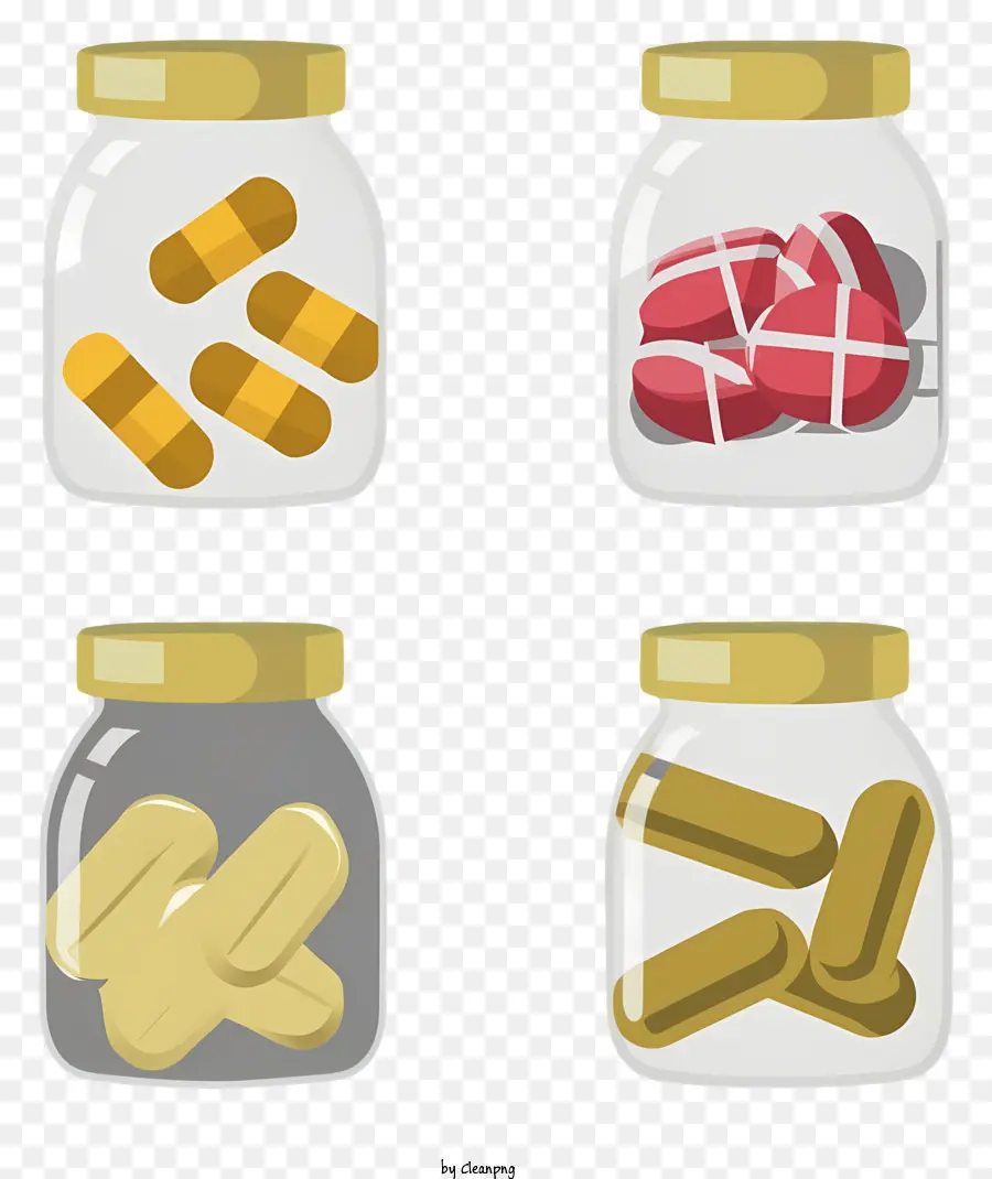 stile di vita sano - Barattoli colorati pieni di vitamine e integratori