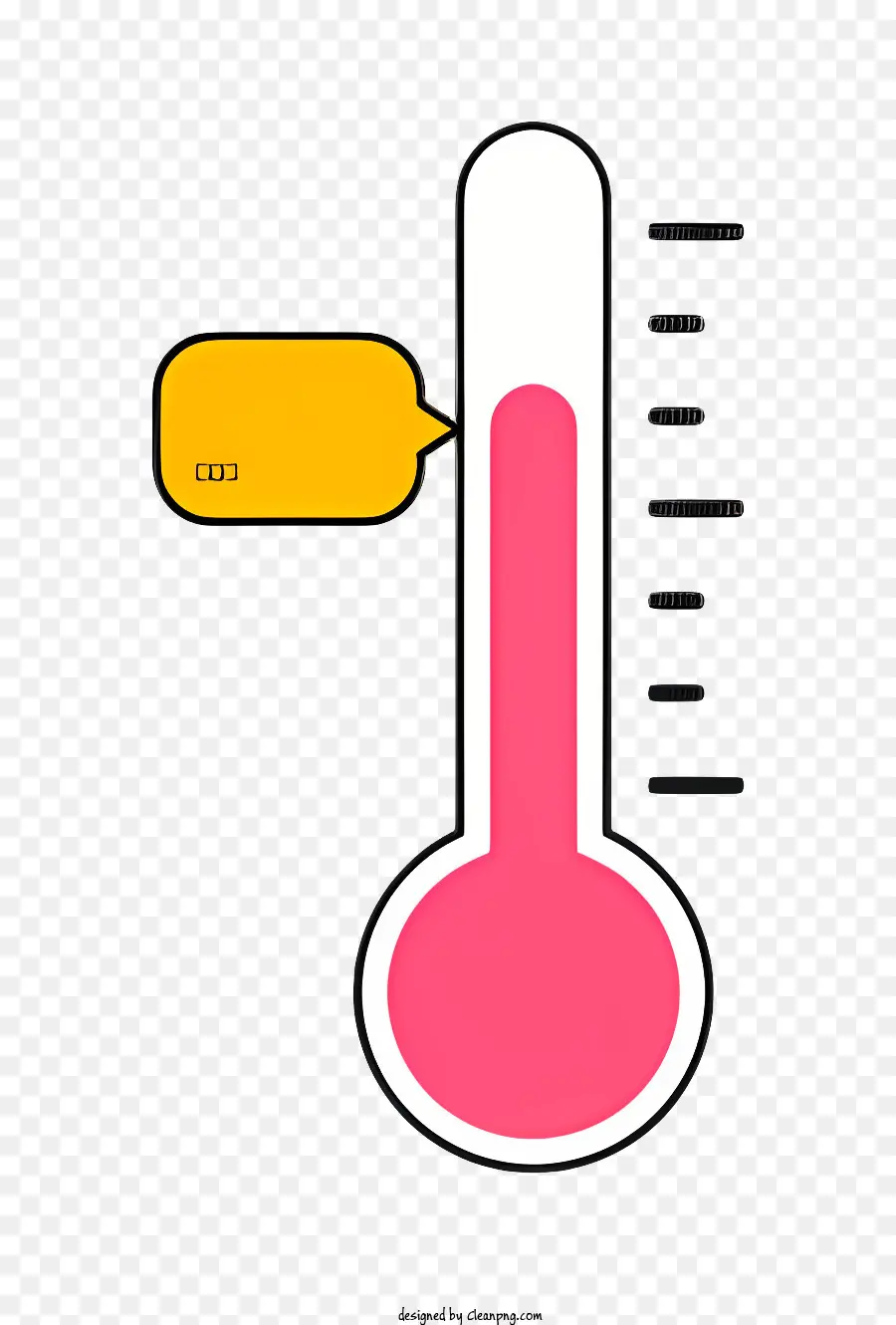 Thermometer heiße Spitze gelbe Körperkreisform Ellipseform - Schwarz-Weiß-Bild des nach oben zeigenden Thermometers