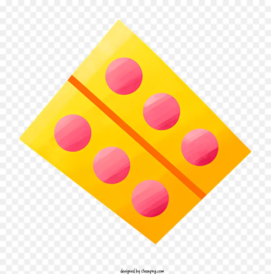 Spot rosa di cartone giallo Design semplice buchi di forma geometrica tagliati - Cartone giallo con macchie rosa, design semplice