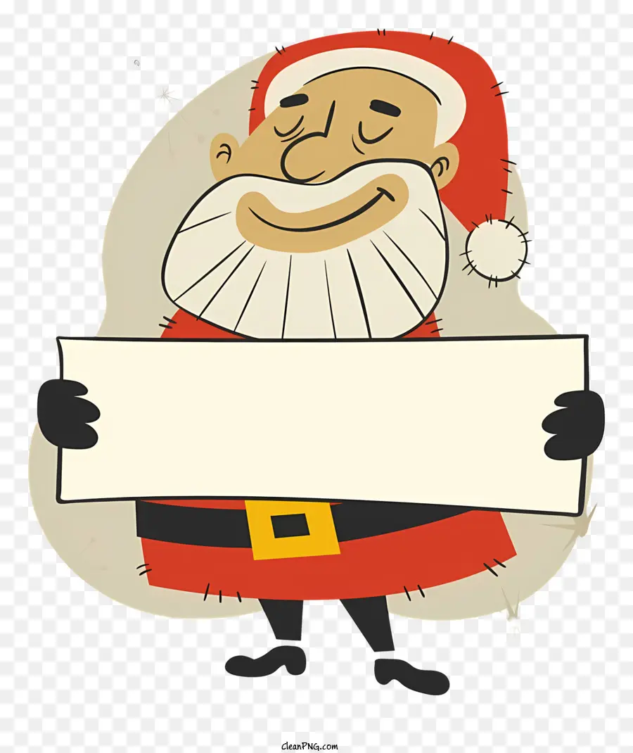 Weihnachtsmann Hut - Cartoon Santa Claus hält ein frohe Weihnachtsschild