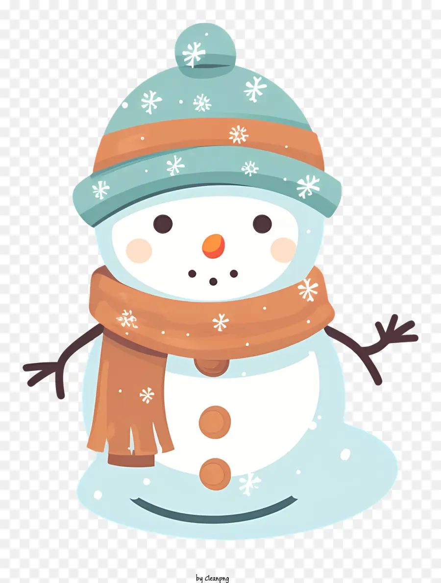 Pupazzo di neve - Happy Snowman che indossa accessori per lana e tiene slitta