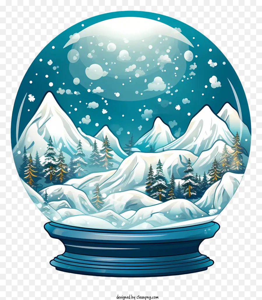 cây giáng sinh - Cảnh quan núi tuyết hình quả cầu tuyết với cây thông Noel