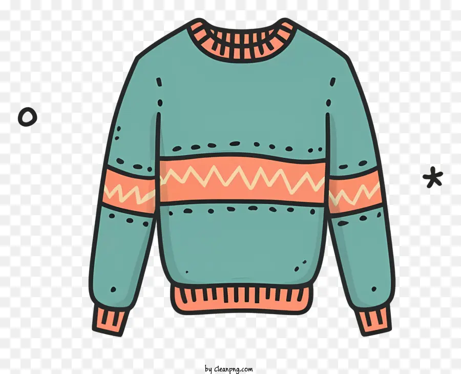blue knitted sweater diagonal stripe pattern red stripe high neckline long sleeves
