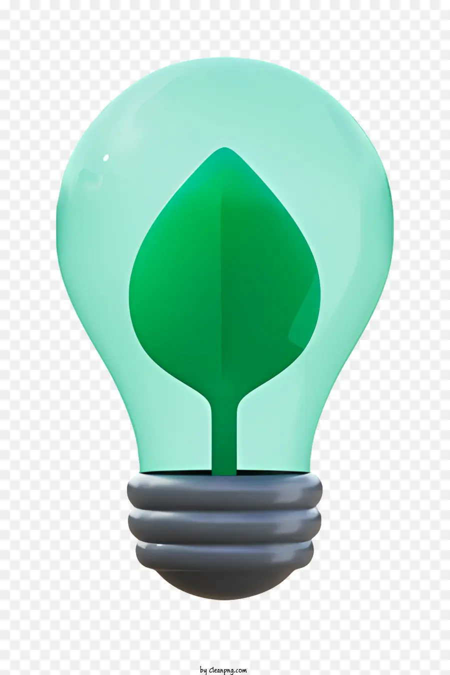 grünes Blatt - Blatt in der Glühbirne, beide beleuchtet