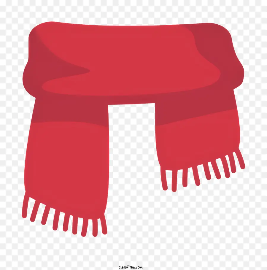 Roter Schal -Schal -Schalbild eines Schalschals mit Fransen - Flacher roter Schal mit Fransen, unkonzentriertem Bild