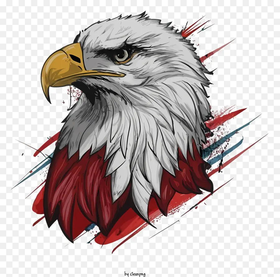 Flügel - Stilisierter amerikanischer Adler mit patriotischen Rot-, Weiß- und blauen Farben