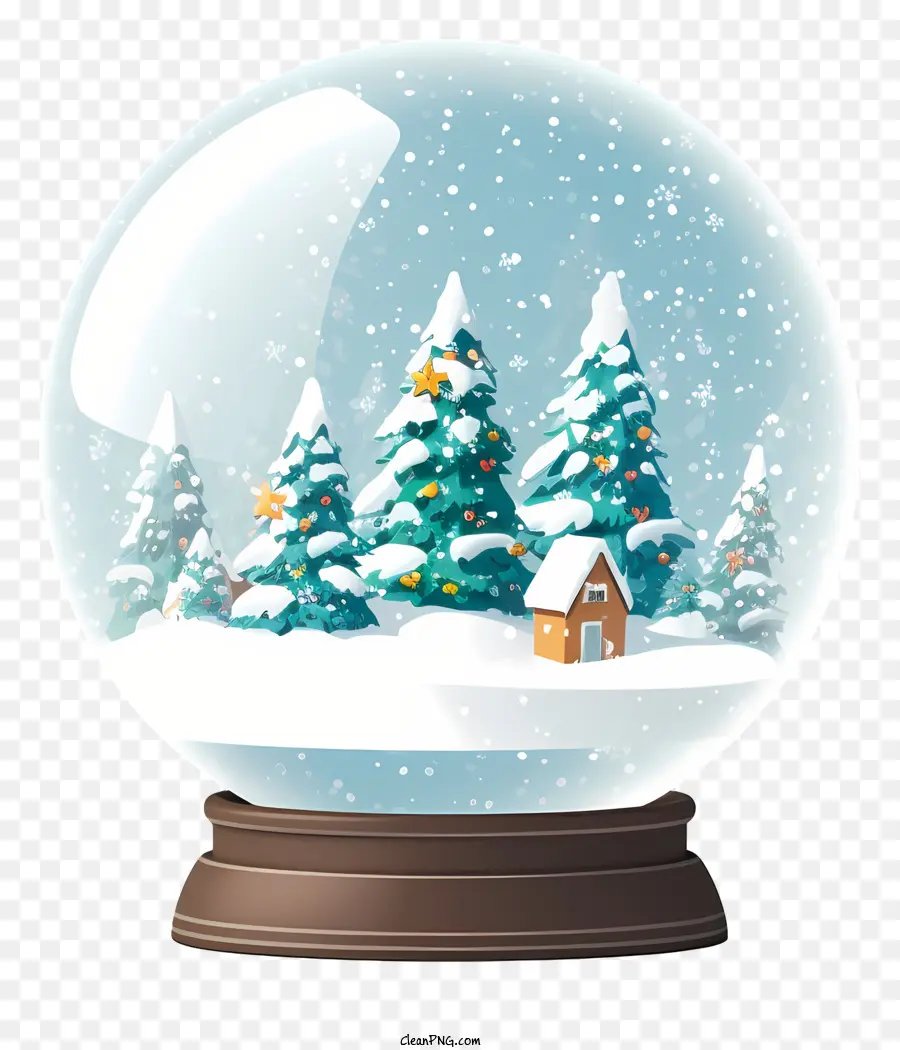 paesaggio invernale - Snow Globe di sereno paesaggio invernale con casa
