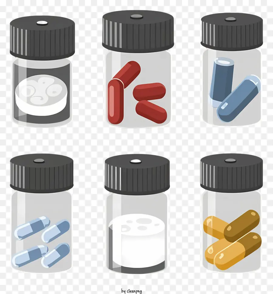 Pillen verschreibungspflichtige Medikamente über den Zähler Medikamentenbehälter Glasflasche - Bild des Pillenbehälters mit verschiedenen Medikamenten