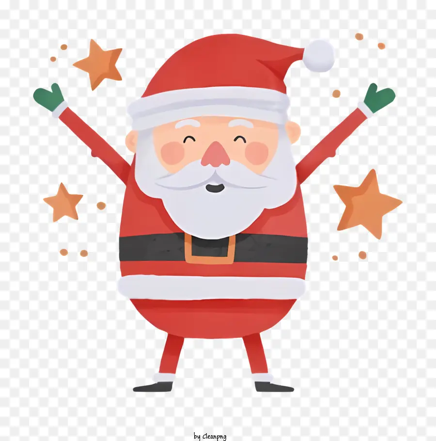 Weihnachtsmann - Lächelnder Weihnachtsmann mit Händen in Luft