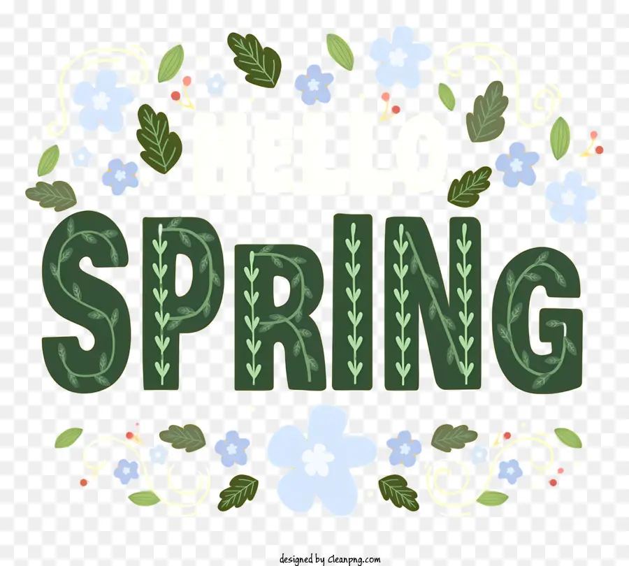 Hallo Frühling - Text Banner sagt 