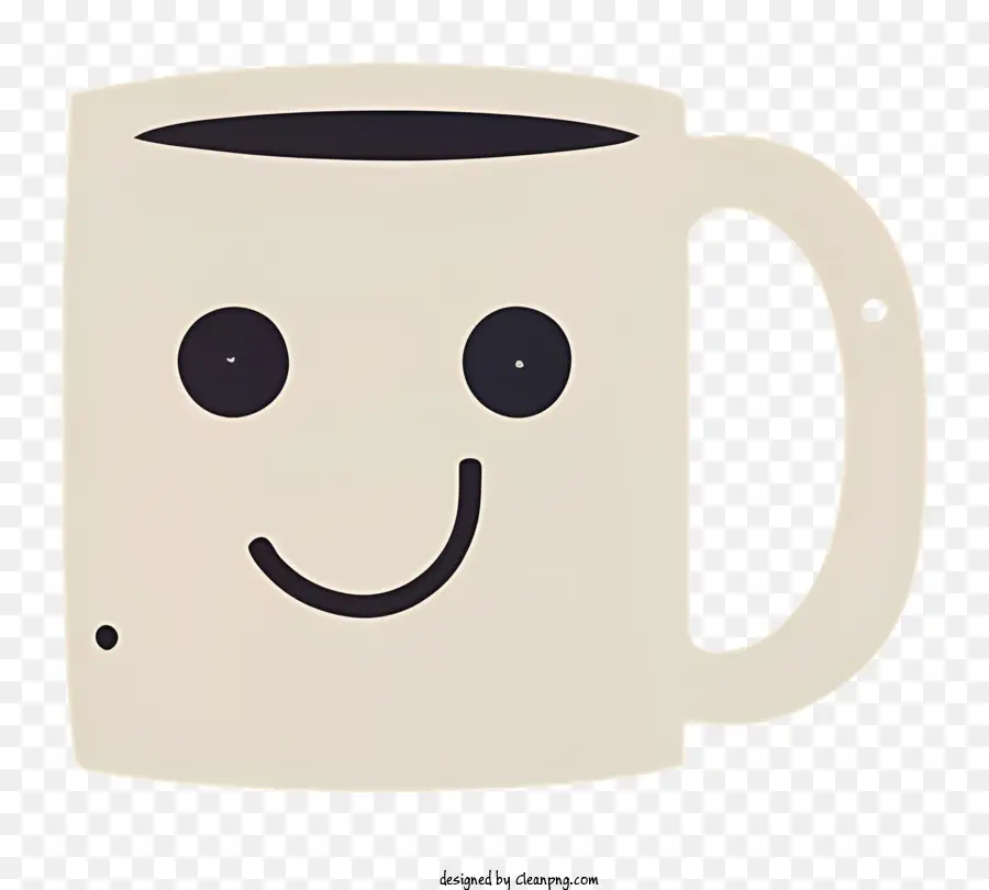 cốc cà phê - Mug cà phê hoạt hình nhỏ màu đen và trắng