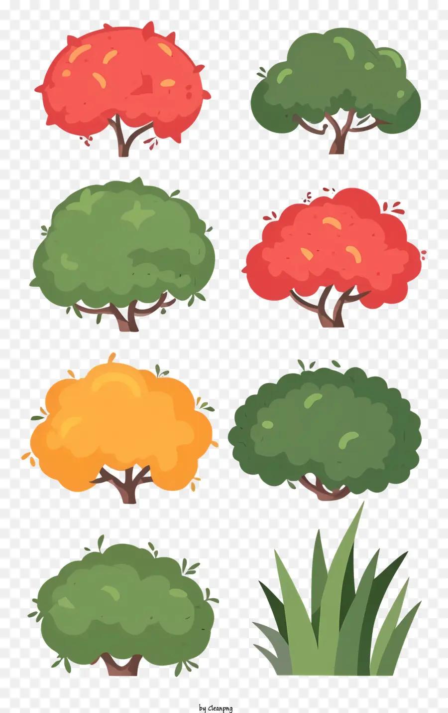 Orange - Bunte Bäume mit lebensechten Blättern und natürliches Aussehen