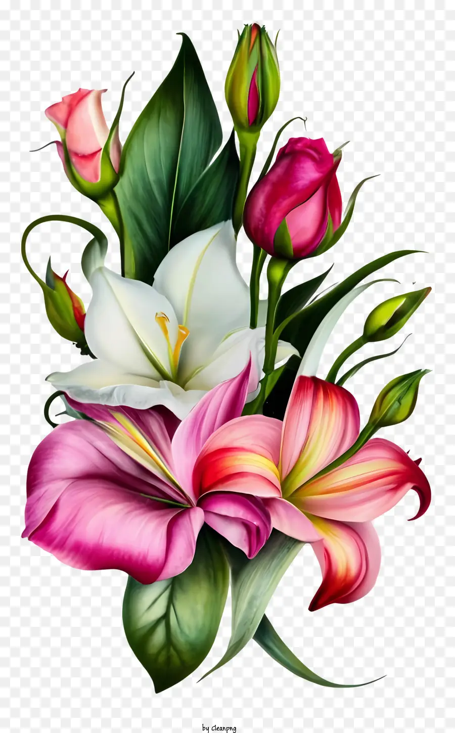 bouquet di fiori - Bouquet colorato di rose, gigli e margherita