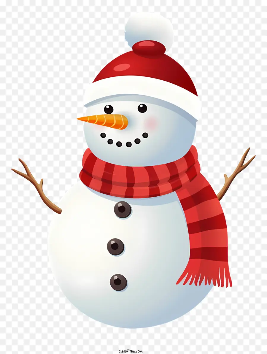 Người tuyết - Người tuyết với chiếc khăn sọc, mũ, cánh tay giơ lên