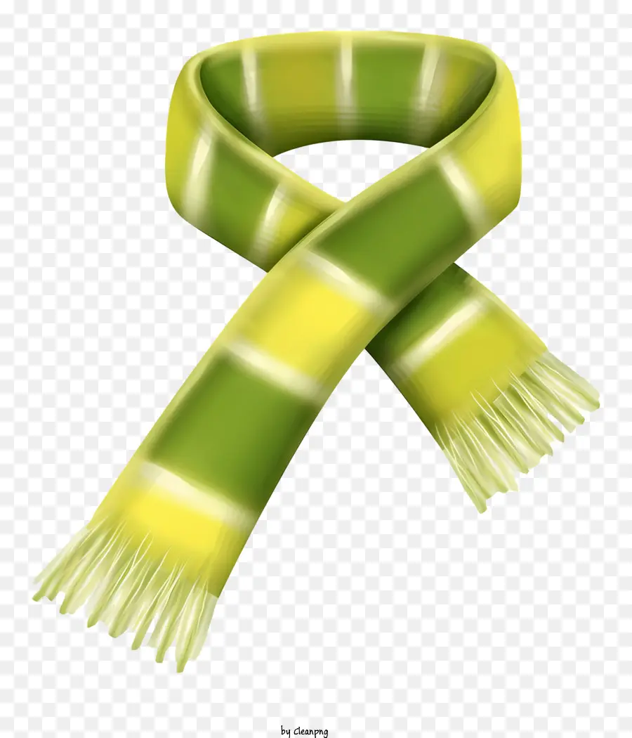 gelber Schal grün gestreifter Schal weißer Quasten Schal Leichter Stoffschal Seide Schal - Gelber Schal mit grünen Streifen und weißen Quasten, leicht und komfortabel