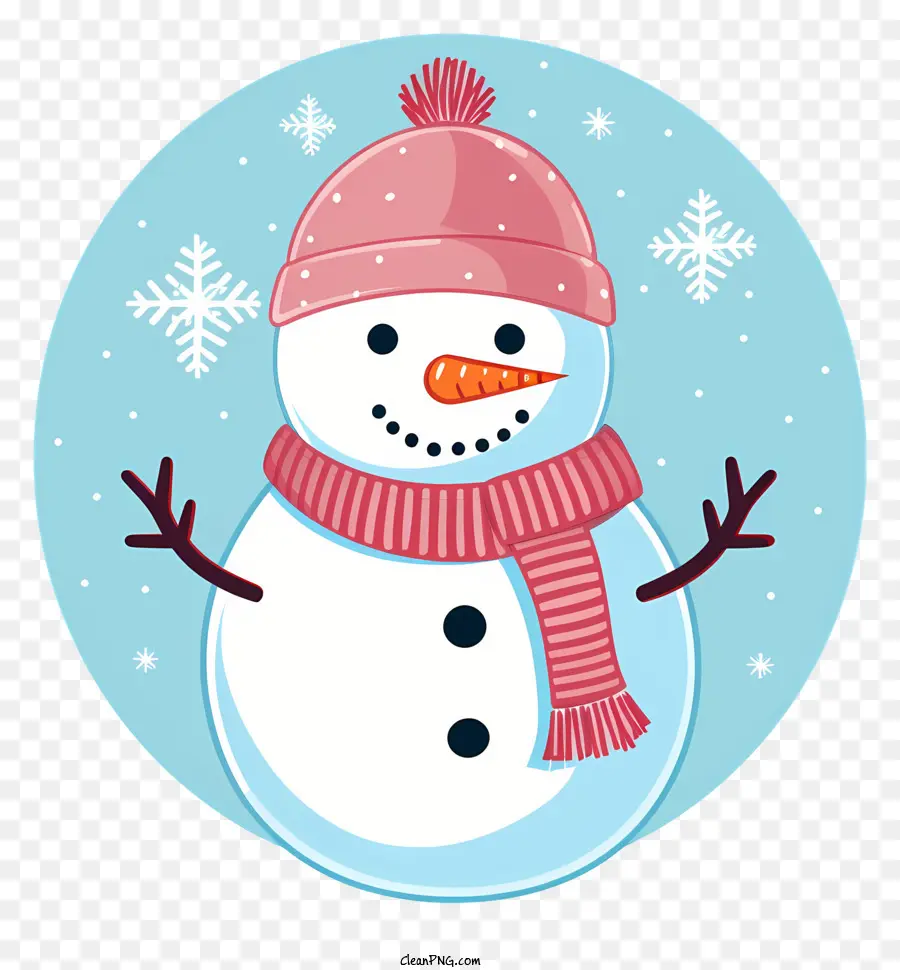 Schneemann - Happy Snowman in Red Hat und Schal