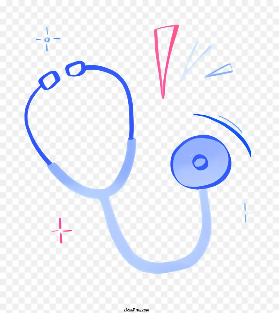 Stethoskop - Handgezeichnetes Stethoskop in Blau und Rosa