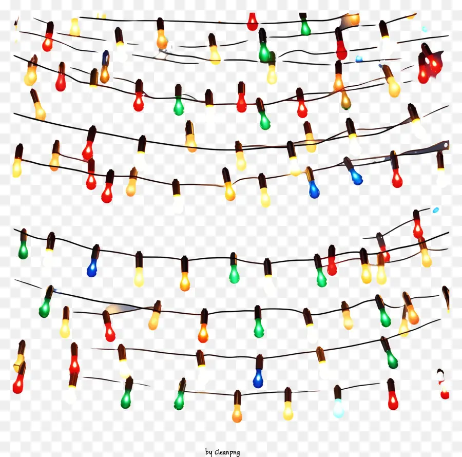 luci della stringa - Luci colorate pendono in un motivo circolare dal soffitto