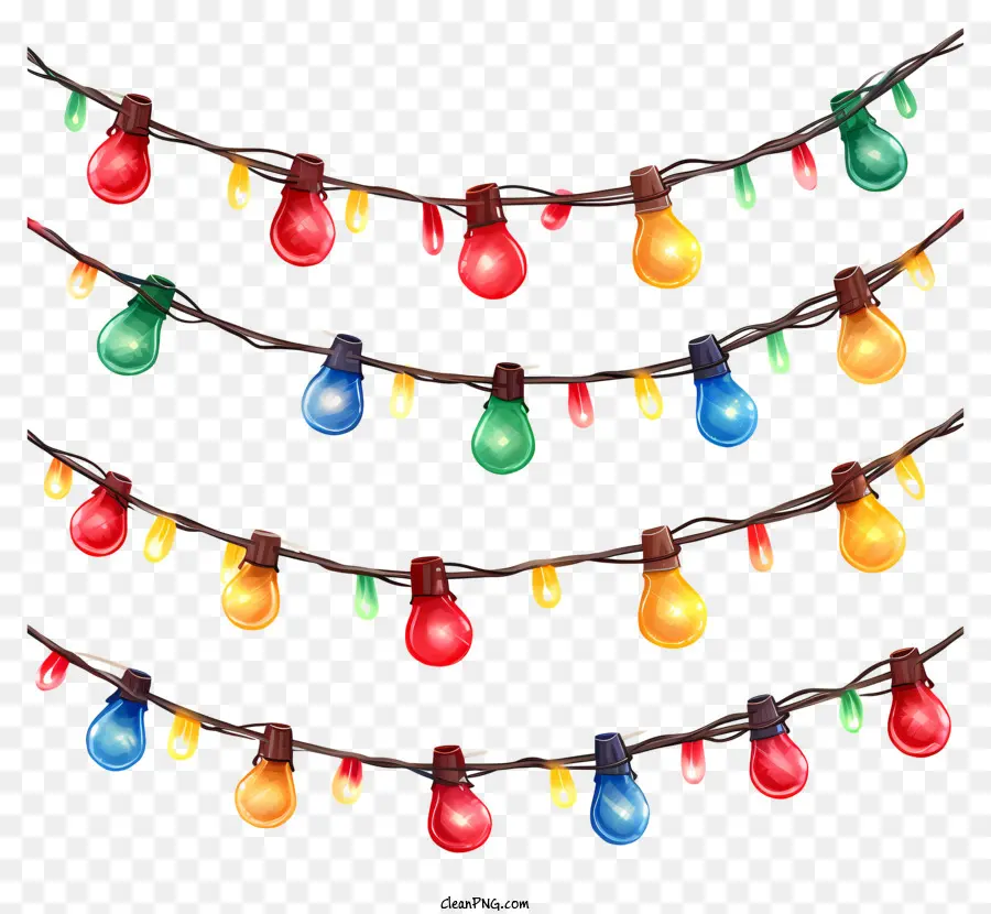 multi-colored lights hanging lights diagonal pattern strung lights light bulbs