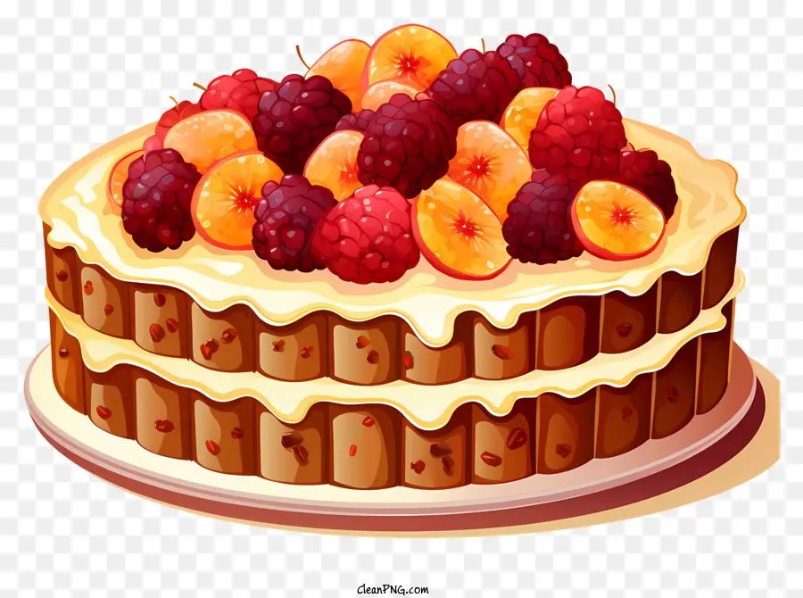 Schokoladenkuchen Erdbeeren Creme Zuckerguss -Dekoration geschnittene Erdbeeren geschnitten - Schokoladenkuchen mit Erdbeeren und Sahnefrost