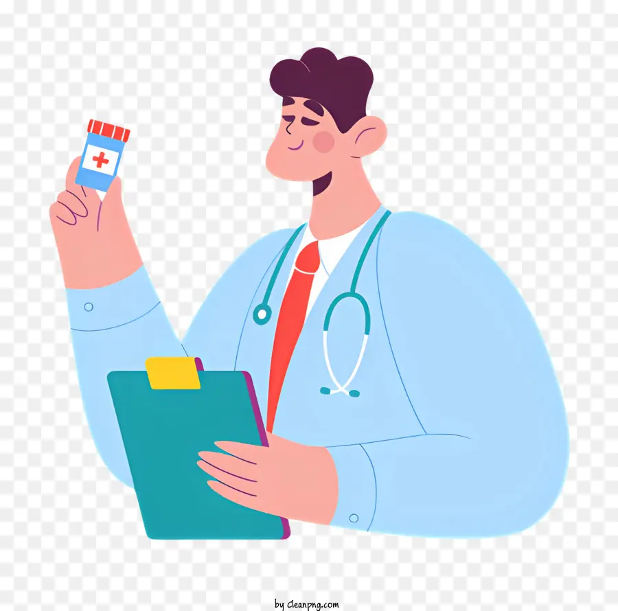 doctor prescription clipboard cartoon style medical professional