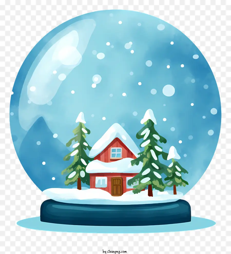 decorazione di natale - 3D Snow Globe con tetto rosso e albero