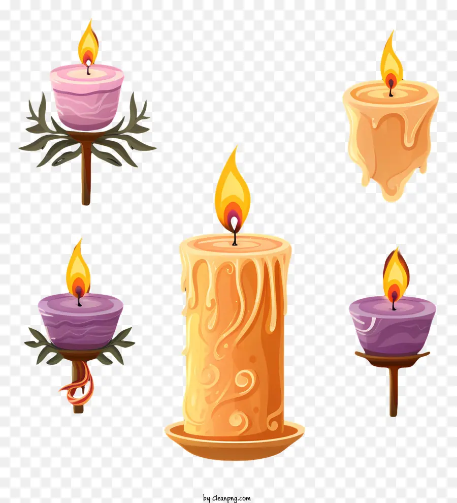 Colori di candele disegna la cera gocciolante calda - Le candele colorate disposte su stick creano un ambiente accogliente