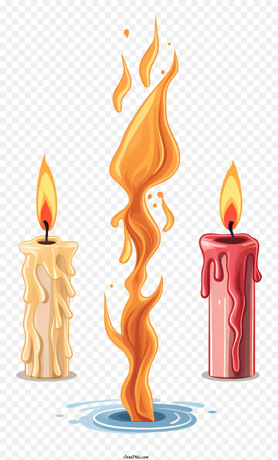 Kerzen brennen Kerzen farbenfrohe Kerzen Zündete Kerzenflamme - Bunte brennende Kerzen erzeugen ein warmes und angenehmes Ambiente