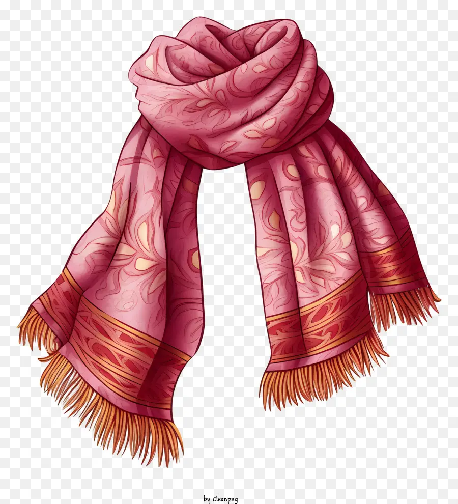 Màng khăn màu hồng mô hình hoa khăn quàng cổ rìa khăn buộc khăn quàng màu hồng - Khăn hoa màu hồng với rìa, buộc bằng ruy băng