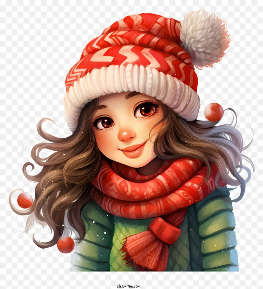 mùa đông cảnh - Một cô gái trong trang phục mùa đông mỉm cười ngoài trời