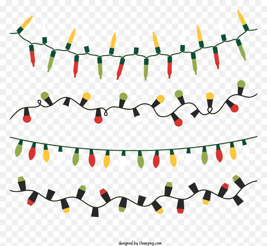 luci di natale - Le luci di Natale colorate sono appese in diagonale sul nero