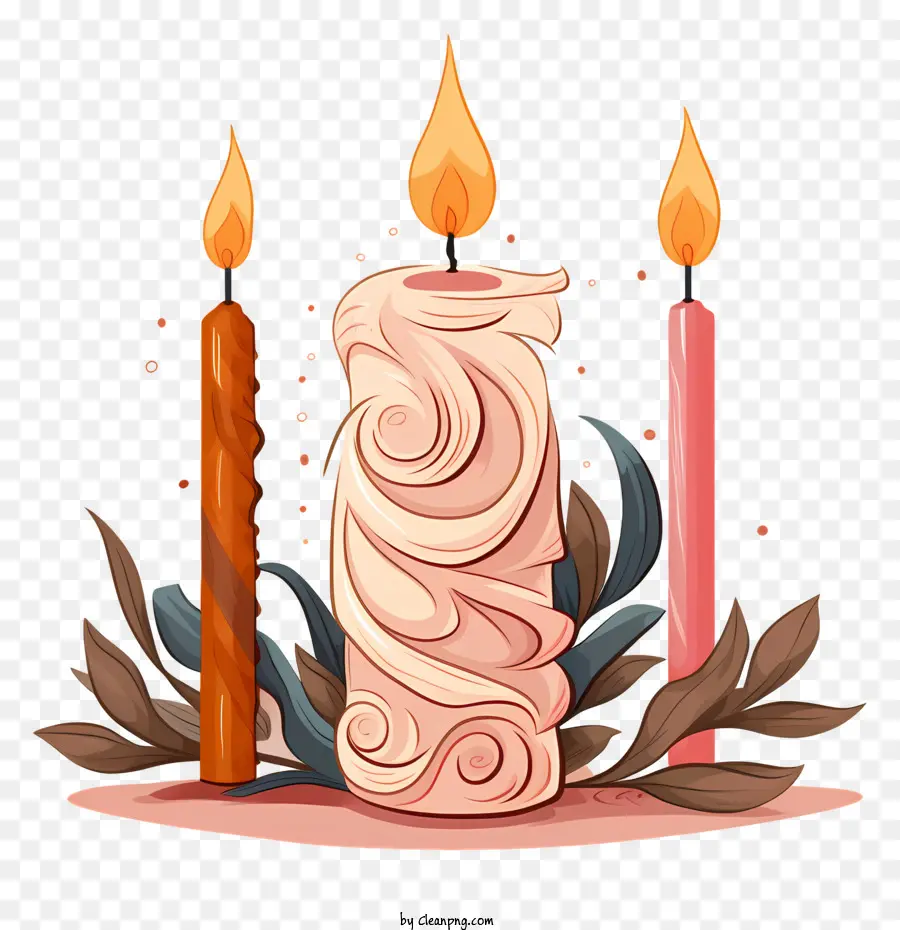 candles flowers dark background colors shapes