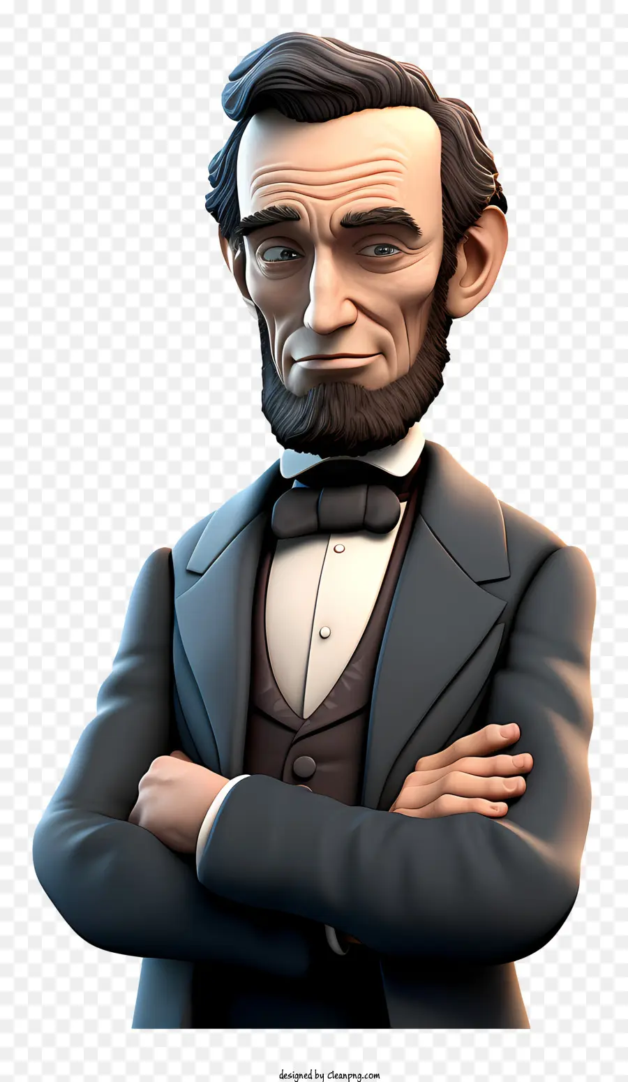 Abraham Lincoln 16. Präsident der Vereinigten Staaten Schwarzer Anzug weißes Hemd - Realistisches Bild von ernsthaften Lincoln, 16. Präsident
