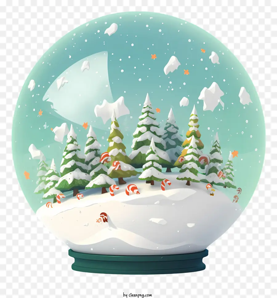 cây giáng sinh - Quả cầu tuyết với cây Giáng sinh và bông tuyết