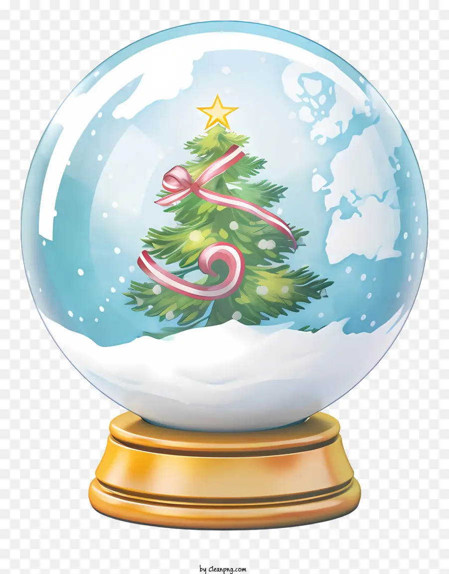 albero di natale - Globo di neve natalizio dettagliato e realistico con albero scintillante