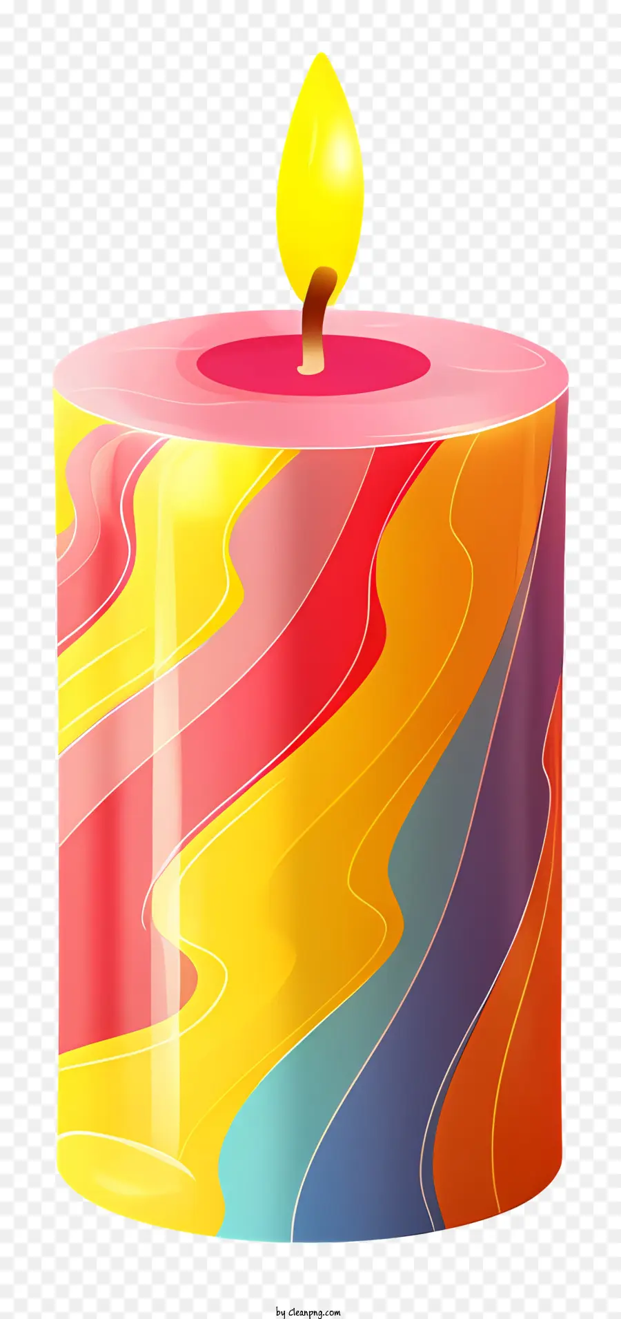 brightly colored candle swirling pattern vibrant candle eye-catching centerpiece colorful candle