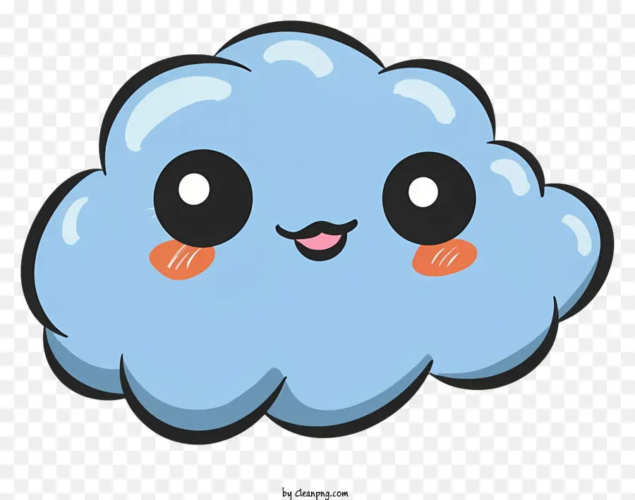 nuvola blu sorridente nuvola felicità occhi chiusi cloud galleggianti - Nuvola blu con faccia sorridente fluttuante in aria