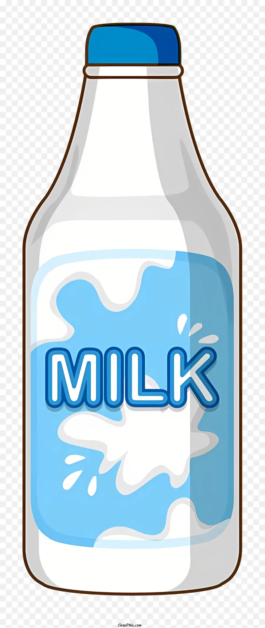 bottiglia di latte top blu bottiglia cartone animato bottiglia di latte bottiglia di latte in plastica bottiglia di latte trasparente - Bottiglia di latte in plastica in stile cartone animato con top blu