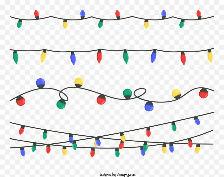 Weihnachtsbeleuchtung - Mehrfarbige Lichter am weißen Draht; 
dicht aufgehängt; 
realistisch