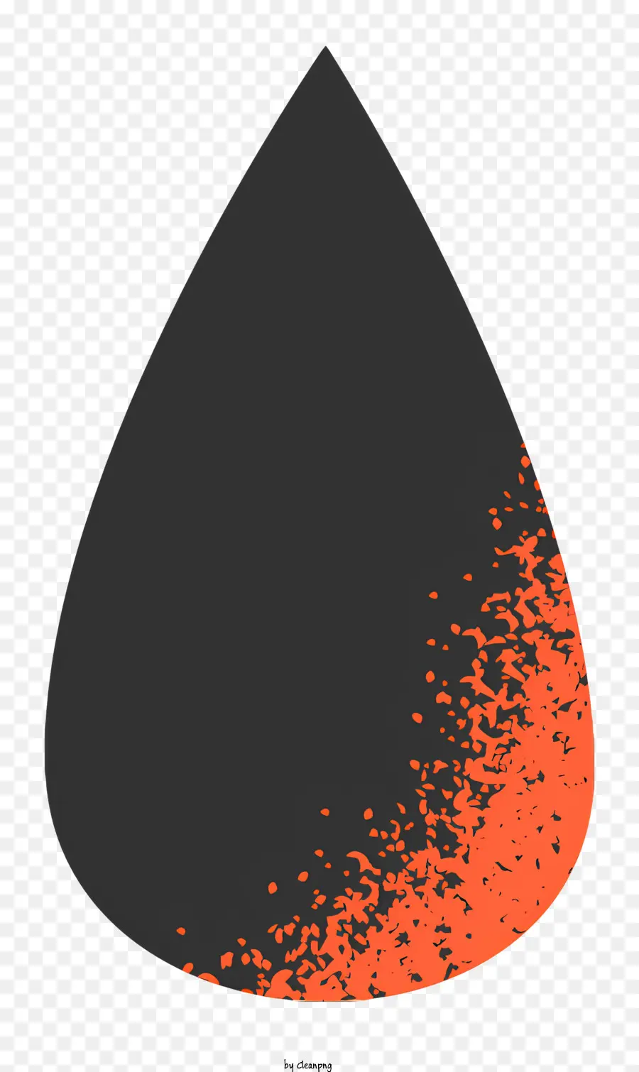 abstract art transparent tear black tear orange particles tear shape