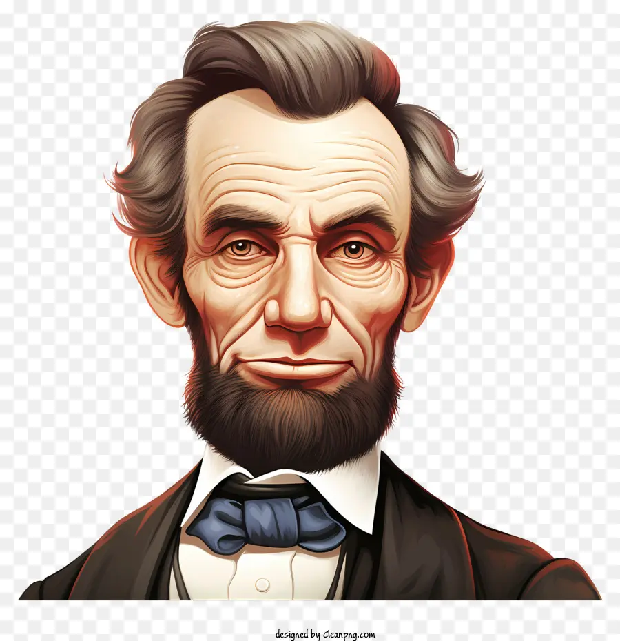 nơ - Chân dung Stern Abraham Lincoln mặc bộ đồ màu đen